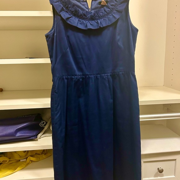 J. Crew Navy Blue Sleeveless Dress With Pockets - Picture 3 of 5
